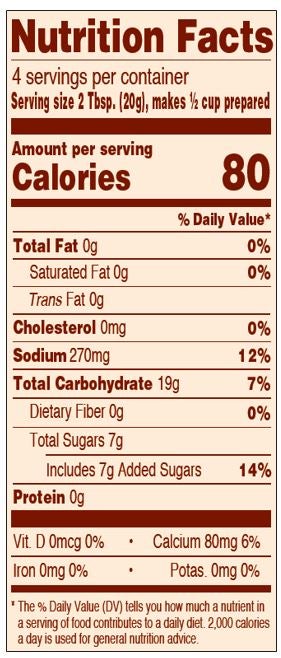 Osem Vanilla Pudding Mix Nutrition