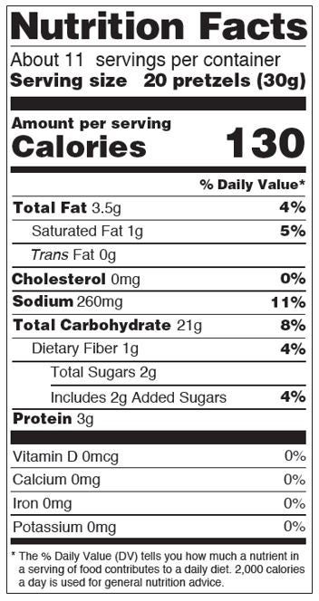 Osem Sesame Pretzel Thins Nutrition