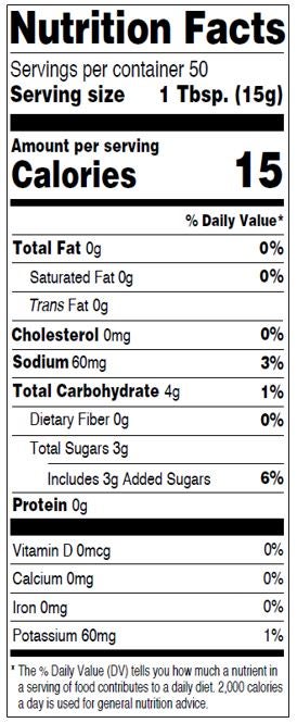 Osem Ketchup Nutrition