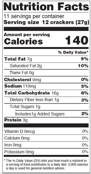 Osem Sesame Crackers Nutrition