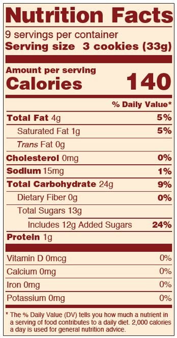 OSEM Argaliot Strawberry Cookies Nutrition